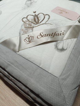 Постельное белье Santfair Roberto Cavalli с одеялом сатин евро (нав.50х70-2) Перья серый